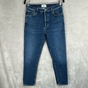 Agolde Jeans Womens 28 Blue Nico High Rise Skinny Medium Wash Button Fly Denim